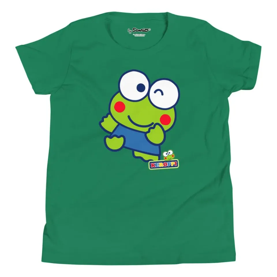 Hello Kitty Youth Keroppi Primary Logo T-Shirt grønn ungdoms t-skjorte