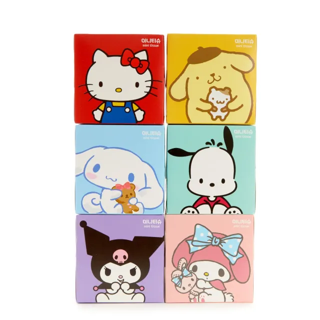 Hello Kitty and Friends mini lommetørklebokser 6-pakning 2-lags