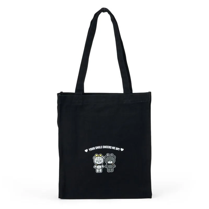 Hello Kitty Monochrome Birthday Twins Series Tote Bag svart hvit