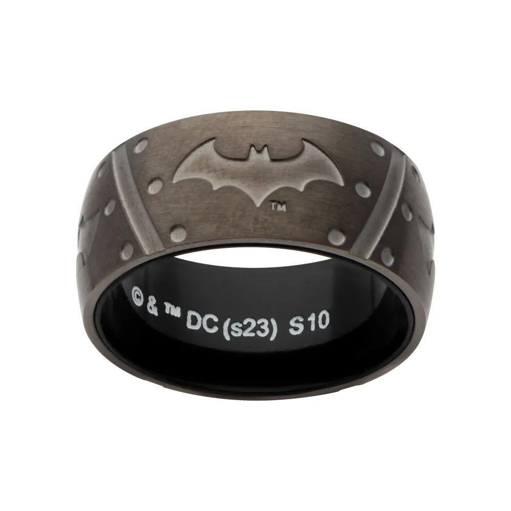 Batman Batarang-ring størrelse 9 svart stål
