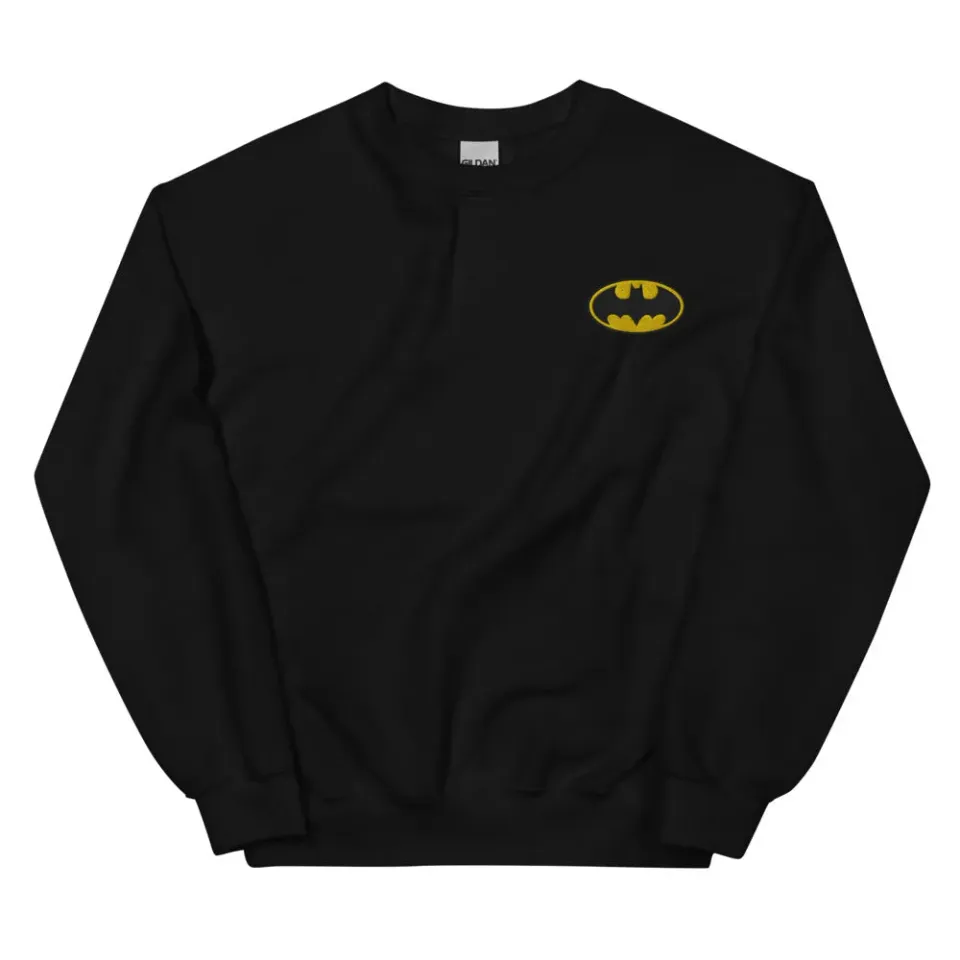 Batman Logo Embroidered crewneck-genser brodert Bat-symbol