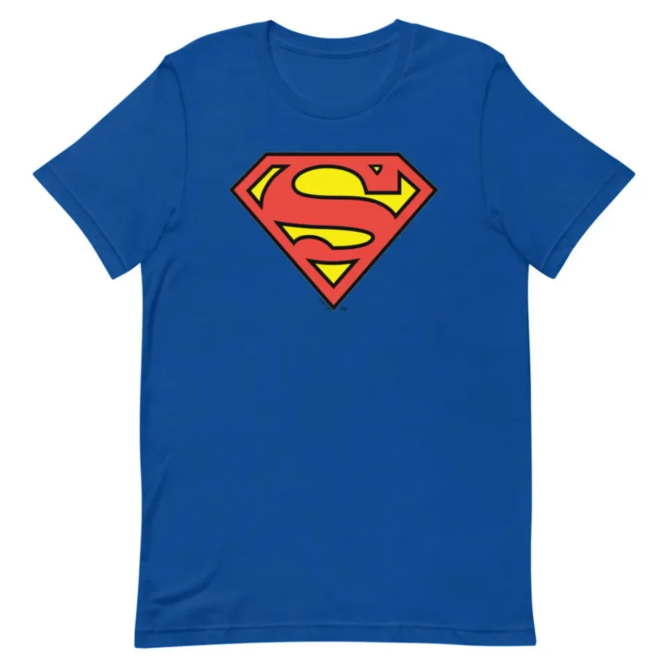 Batman Superman Logo T-skjorte True Royal 100 % bomull