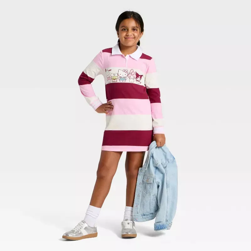 Hello Kitty and Friends Girls Striped Rugby Dress kjole flerfarget