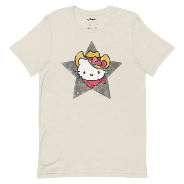 Hello Kitty Cowboy Hat Tee t-skjorte Heather Dust, White – bomull