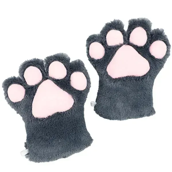 Kawaii Fashion Cat Paws Gloves kattepotehansker mørkegrå