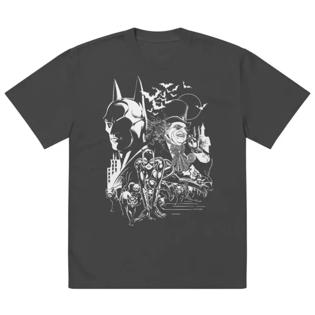 Batman BATMAN RETURNS The Bat The Cat The Penguin oversized T-skjorte