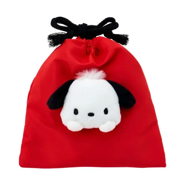 Sanrio Pochacco Face Plush snørepung reiseoppbevaring