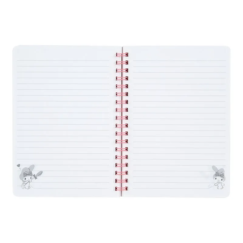 Hello Kitty My Melody Lined Notebook notatbok med strikk 60 ark