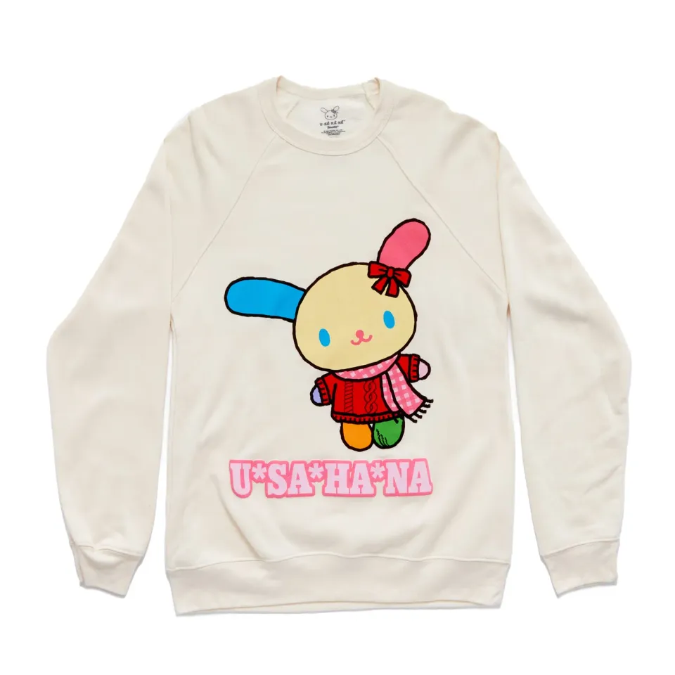 Hello Kitty U*SA*HA*NA Adult Cozy Crewneck genser ivory