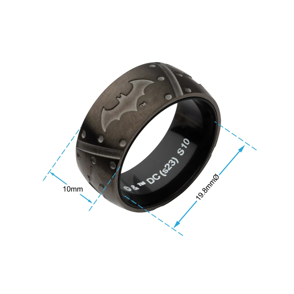 Batman Batarang-ring størrelse 9 svart stål