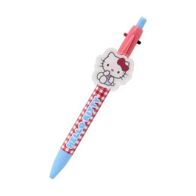 Hello Kitty 2-Color Gingham Retractable Pen, svart og rød