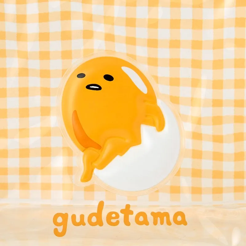 Hello Kitty Gudetama Clear Gingham toalettmappe – gjennomsiktig