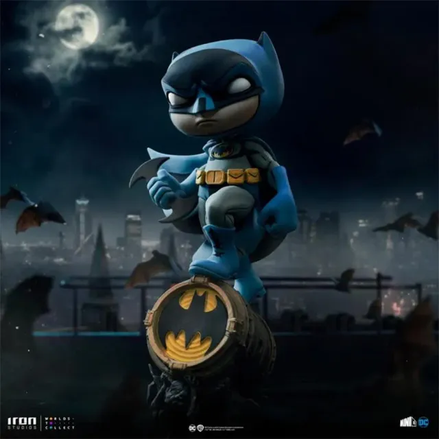 Batman MiniCo BATMAN on Bat-Signal blå vinylfigur