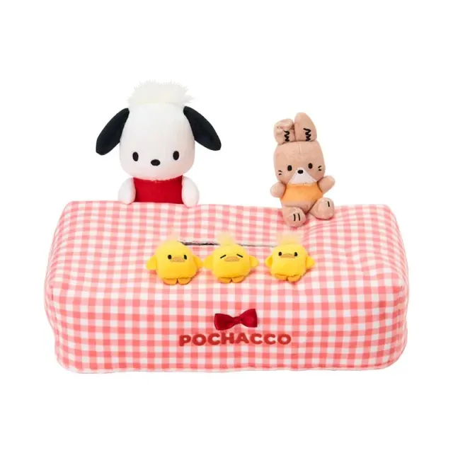 Hello Kitty Pochacco Besties trekk til tissueboks, gingham