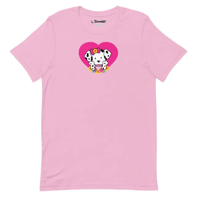 Hello Kitty Spottie Dottie Pink Heart T-skjorte – størrelse S