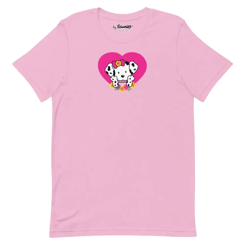 Hello Kitty Spottie Dottie Pink Heart T-skjorte – størrelse S