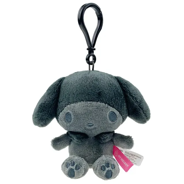 Hello Kitty My Melody Ash Monochrome plysjmaskot med klips
