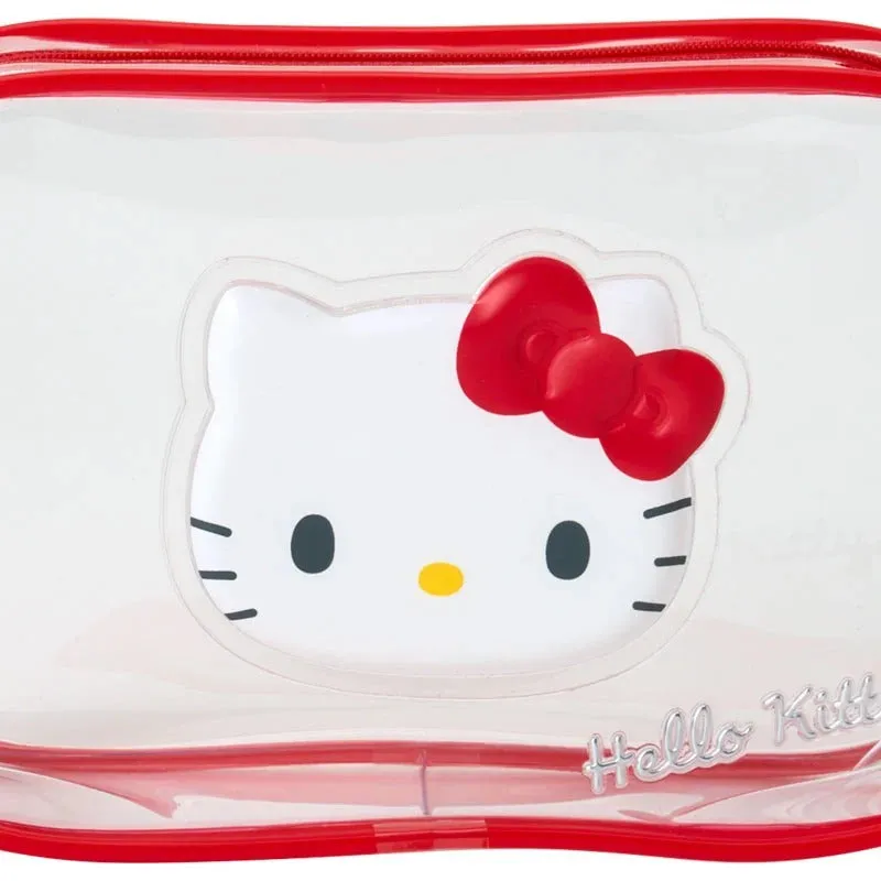 Hello Kitty Clear Classic Zipper Pouch toalettmappe gjennomsiktig PVC