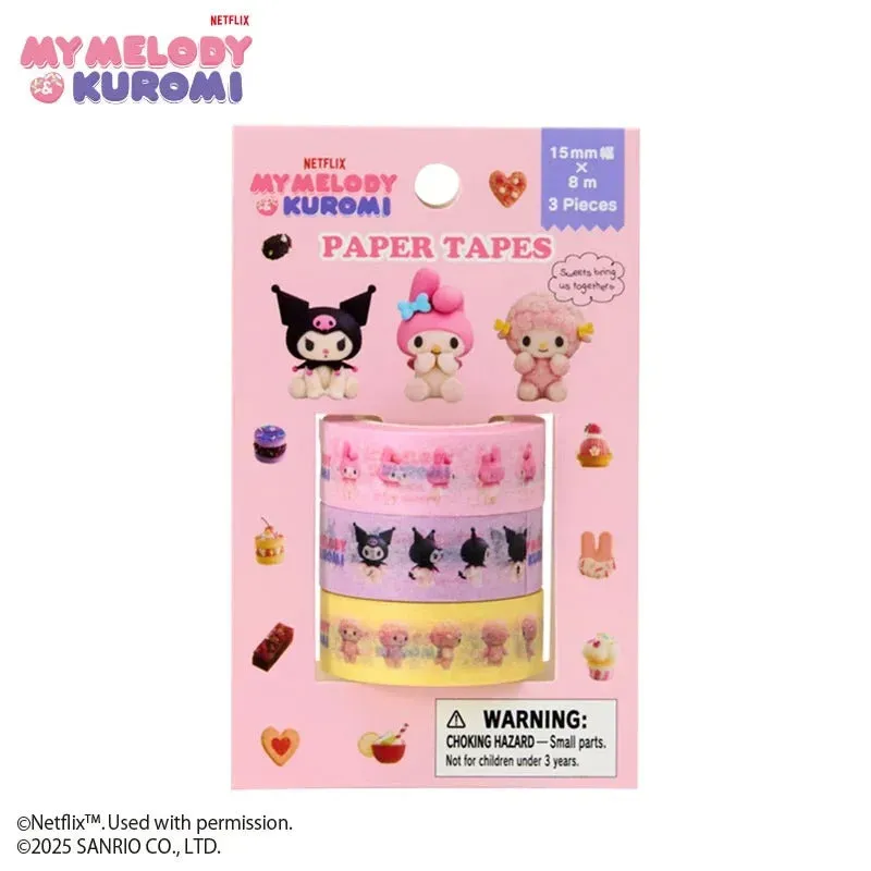 Hello Kitty My Melody & Kuromi Netflix Series washi-tape 3-pakning