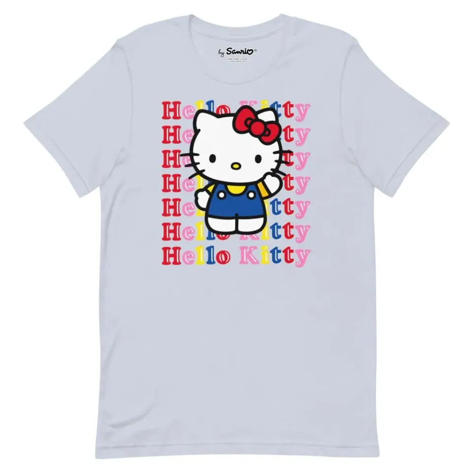 Hello Kitty Watashi Wa T-Shirt t-skjorte lyseblå XS–2XL bomull