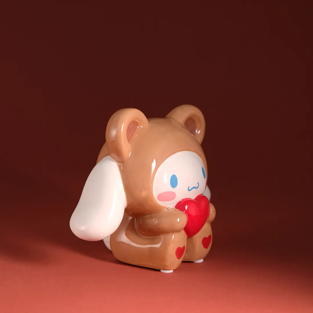 Hello Kitty Cinnamoroll & Teddy Bear Love keramikkfigur håndmalt
