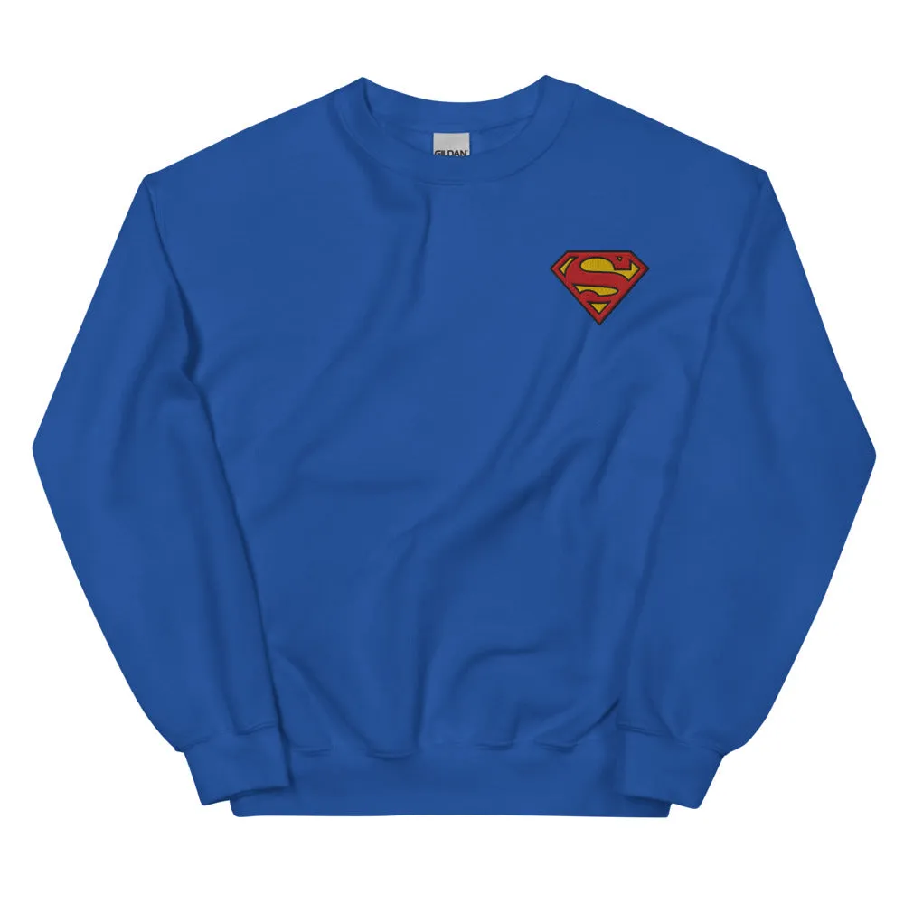 Batman Superman Logo S-Shield sweatshirt navy SM–5XL brodert