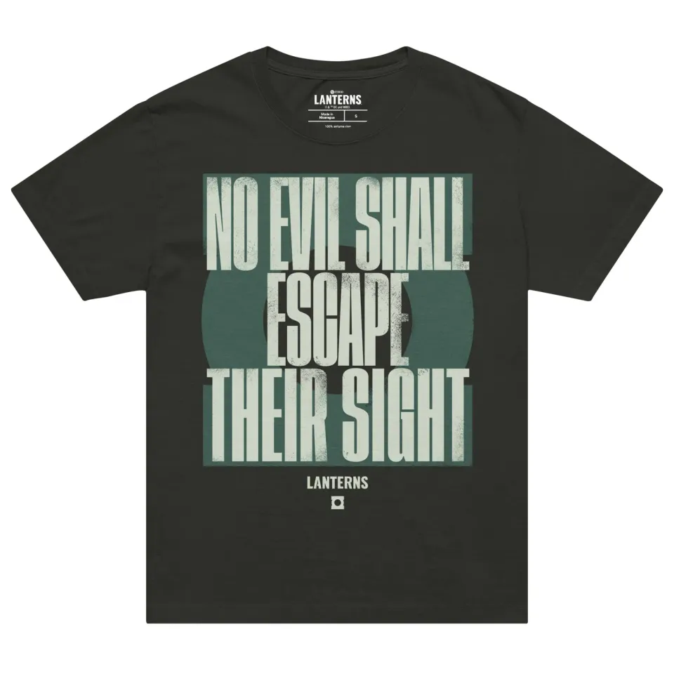 Batman LANTERNS No Evil Shall Escape Their Sight T-skjorte oversized