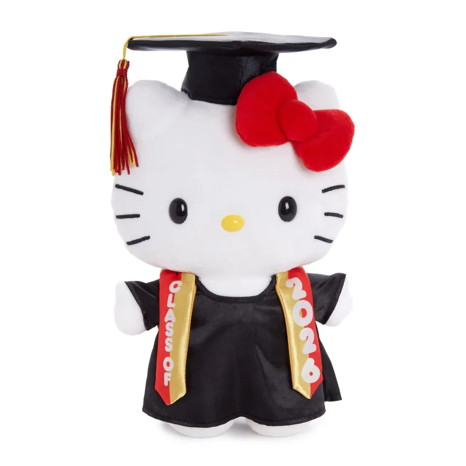 Hello Kitty Graduation 9" plysjbamse rød