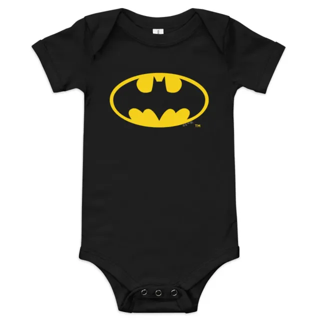 Batman Batman Logo babybody 3–18 m svart bomull