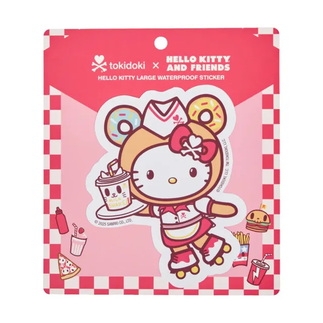 Hello Kitty x tokidoki Large Sticker klistremerke Fast Food vanntett
