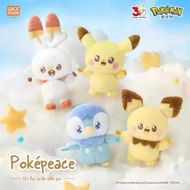 Neo Tokyo Pokémon Poképeace Hug Along Series plysjbamse blind box 12 cm